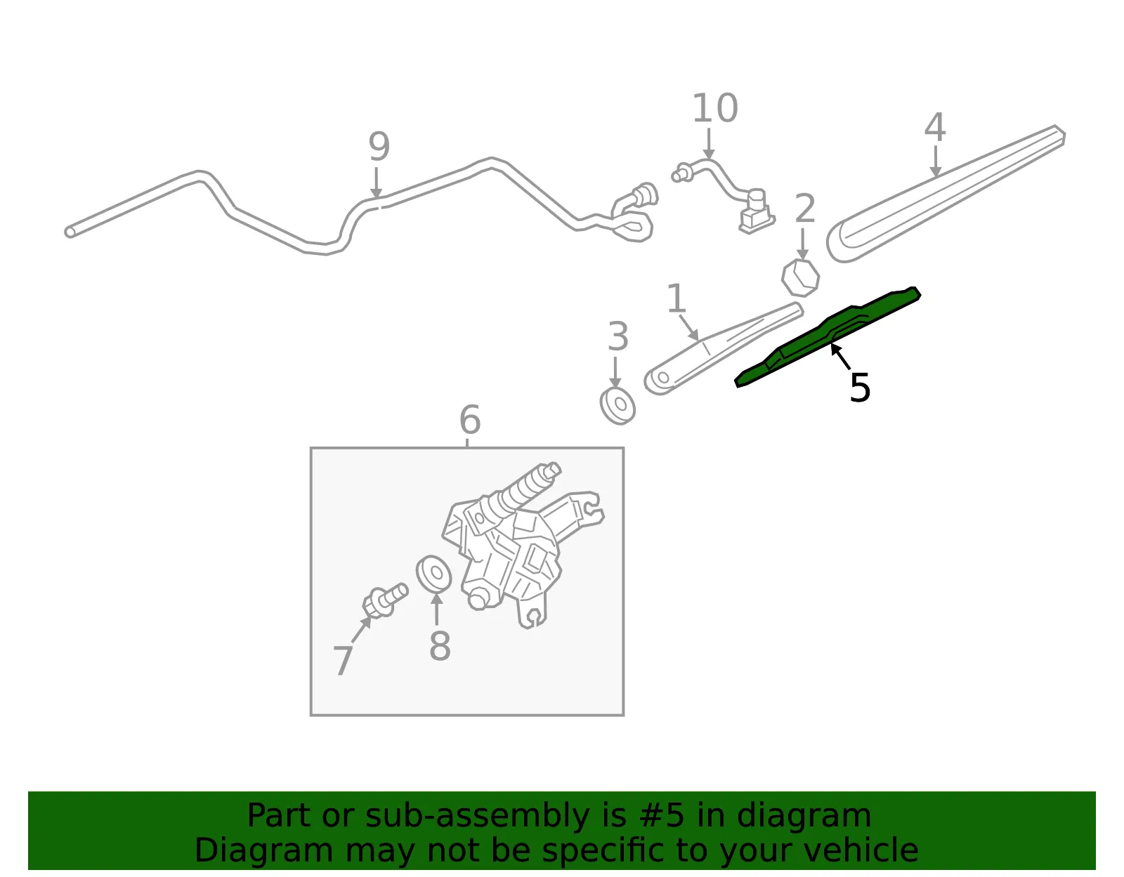 Rear Window Wiper Blade, 12.2 in - GM (85118765) - view 2