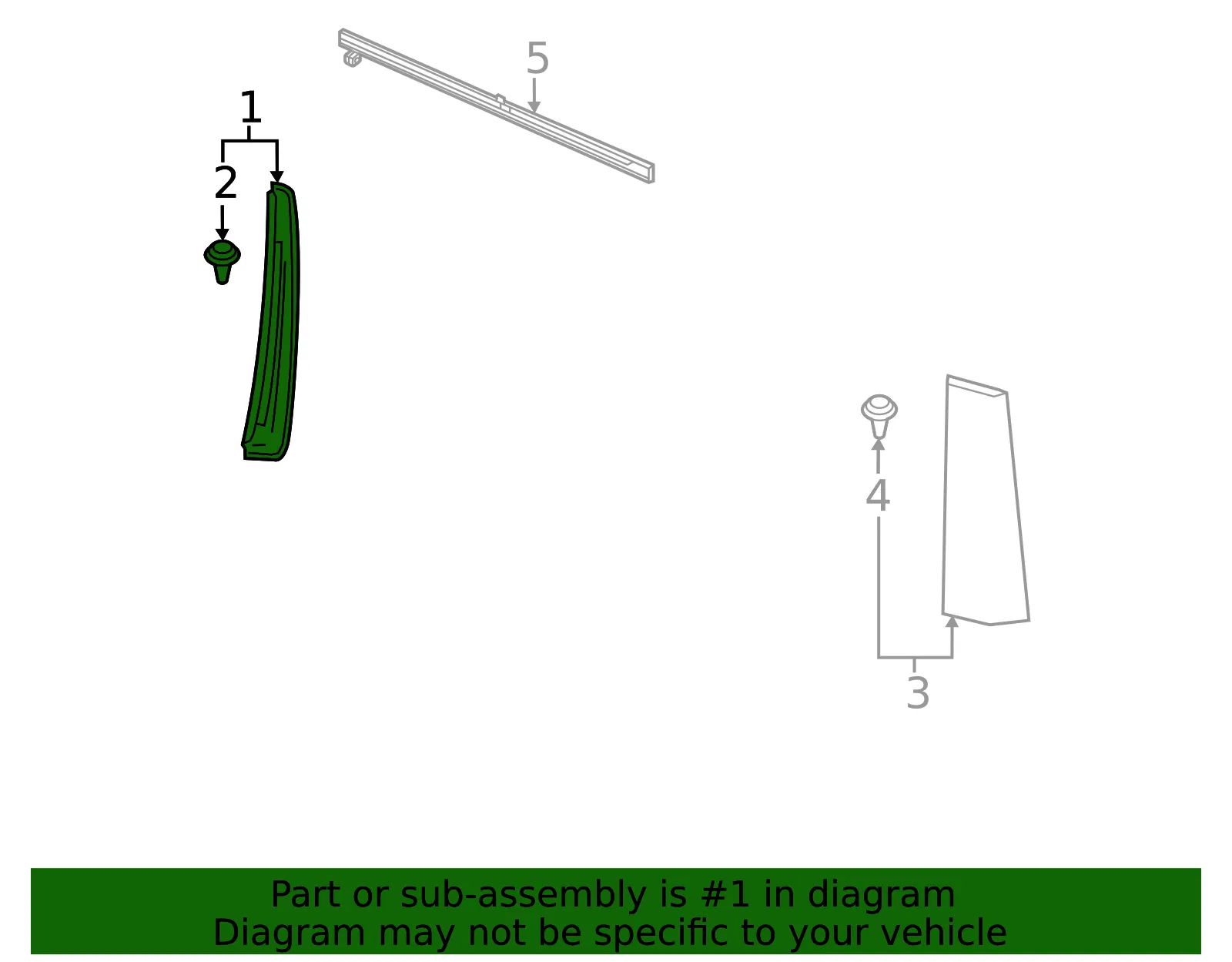 Front Molding - GM (85136435) - view 3