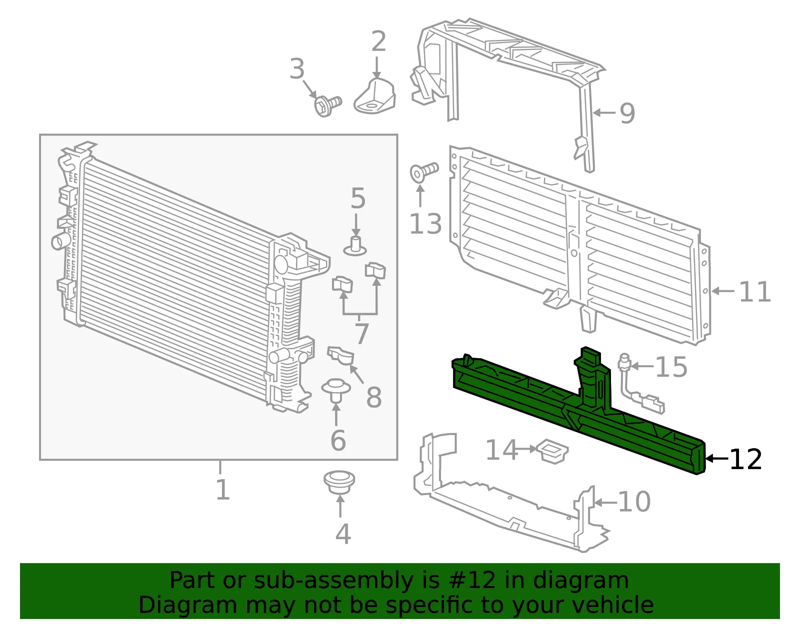 Front Bumper Lower Shutter - GM (85139402) - view 3