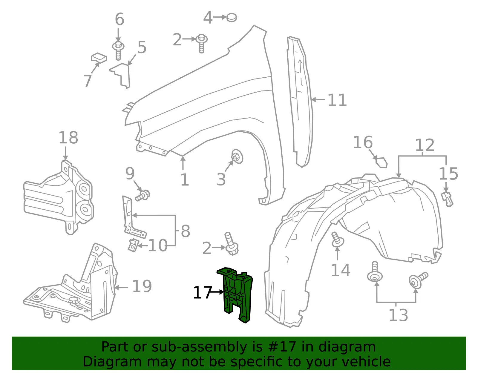 Fender Liner Bracket - GM (85148286) - view 4