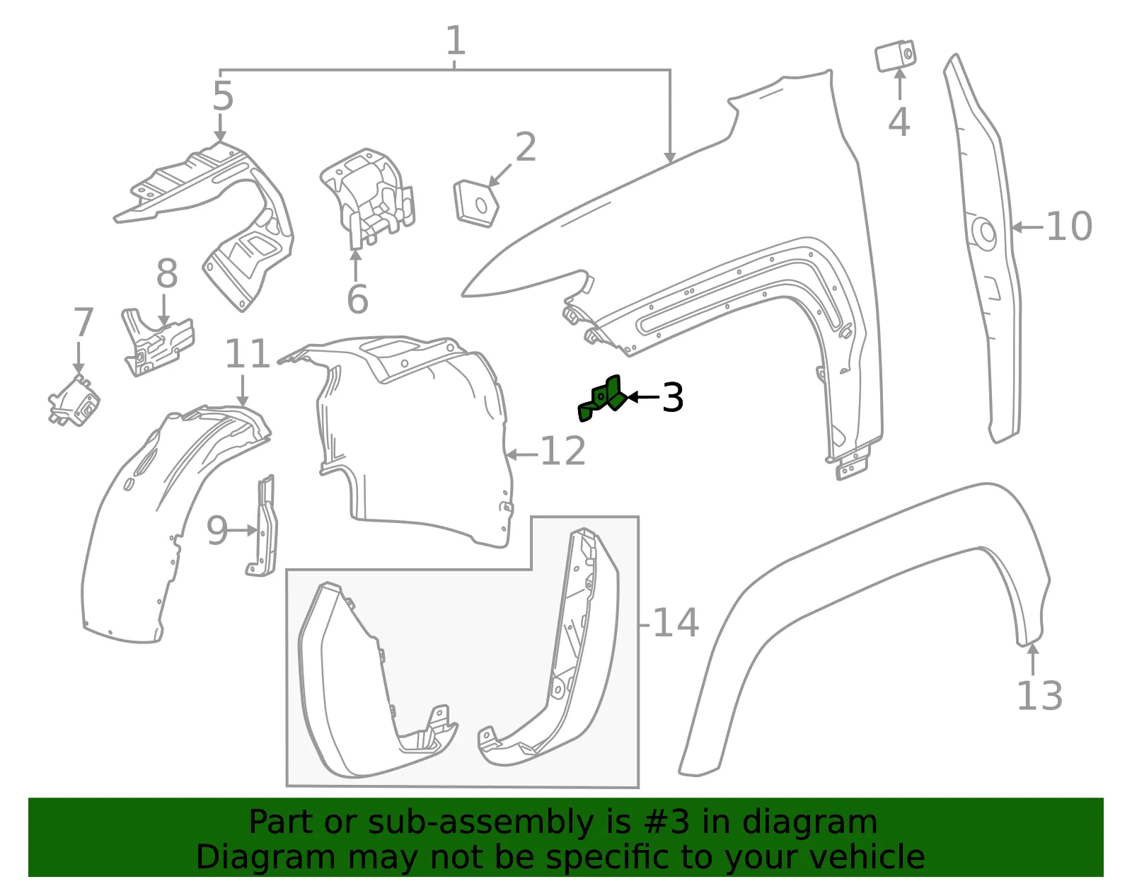 Fender Bracket - GM (85150934) - view 3