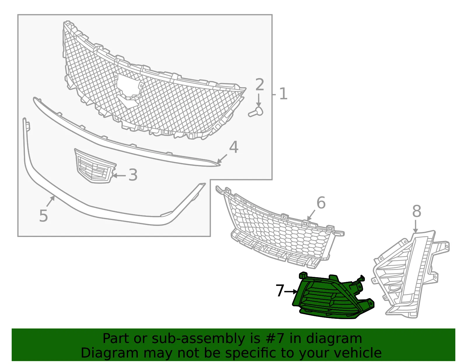 Front Grille - GM (85157494) - view 3