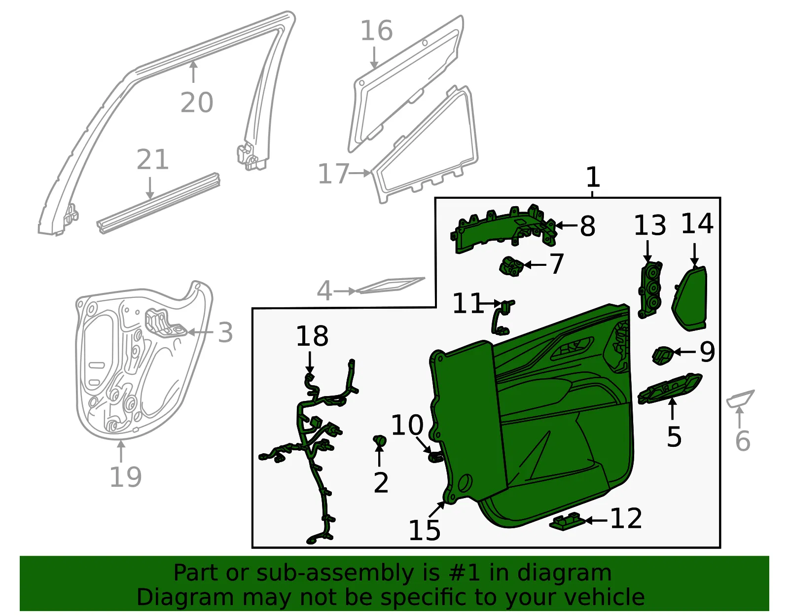 Door Trim Panel - GM (85166129) - view 2