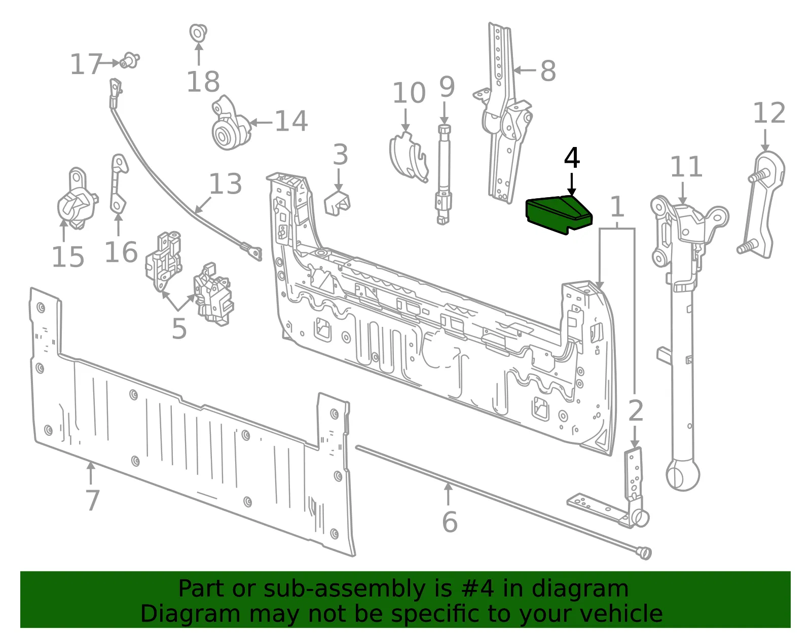 Tailgate Molding - GM (85166896) - view 3