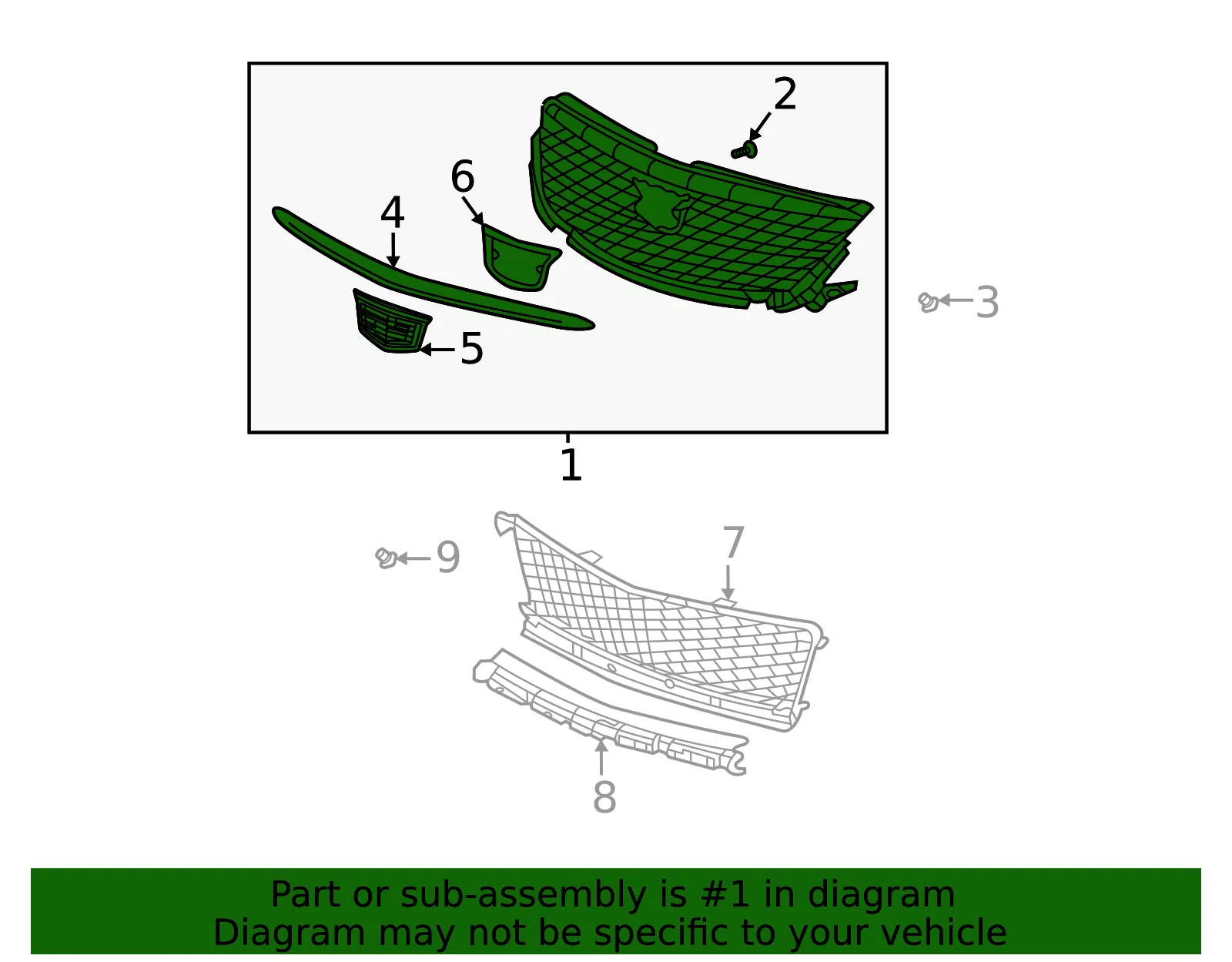 Grille Assembly - GM (85516415) - view 2