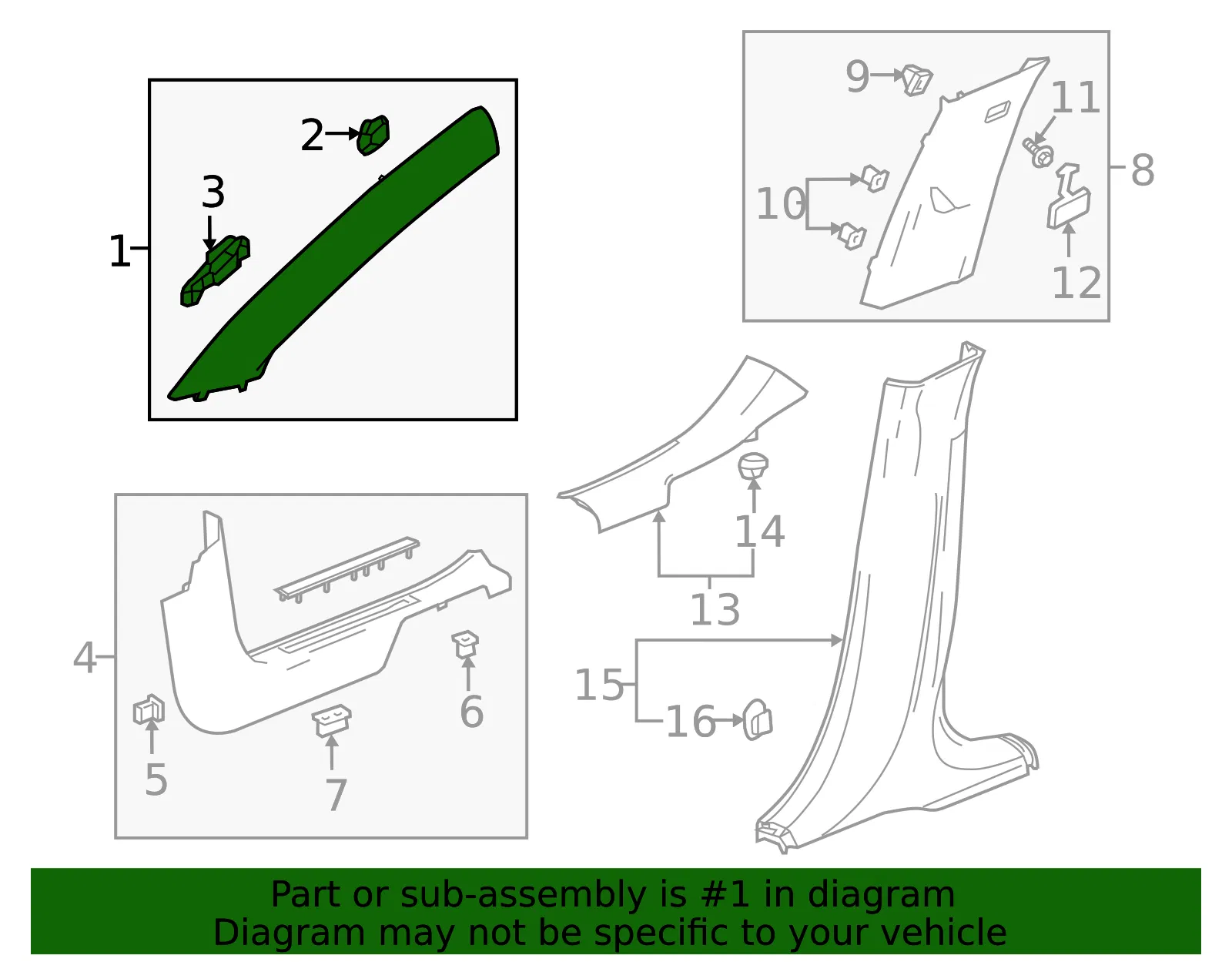 Windshield Pillar Trim - GM (85545906) - view 4