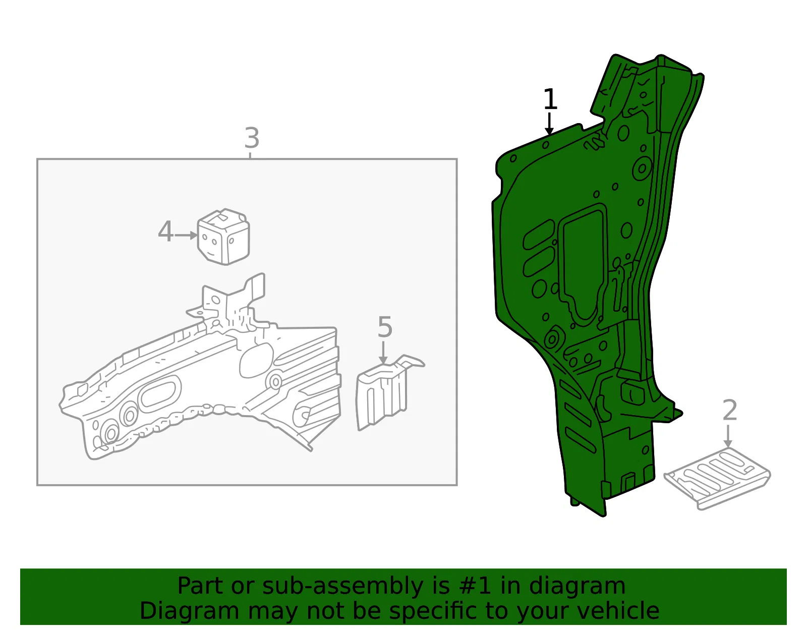 Inner Hinge Pillar - GM (85550593) - view 3