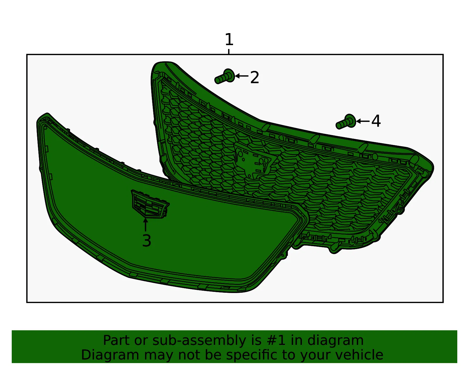 Grille Assembly - GM (85555955) - view 2