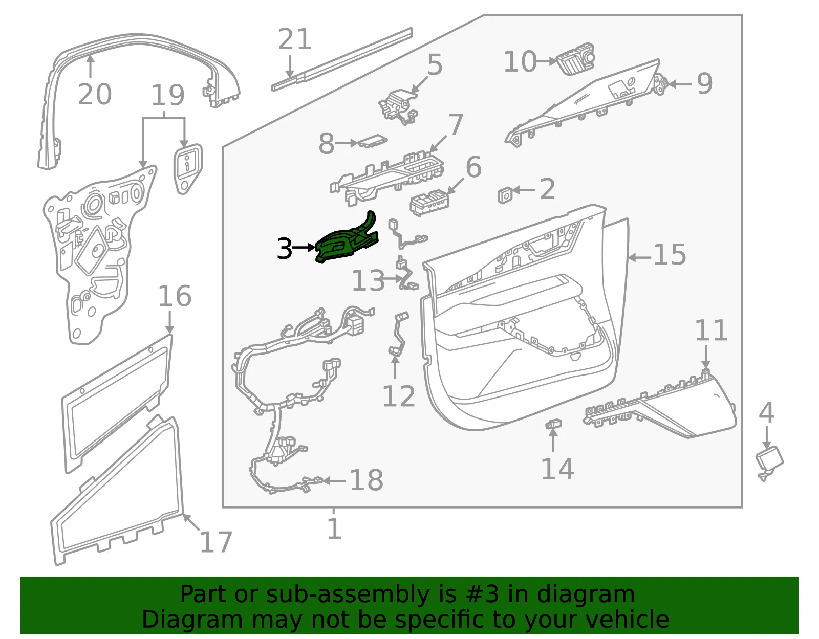Door Trim Panel Support Bracket - GM (85561657) - view 3