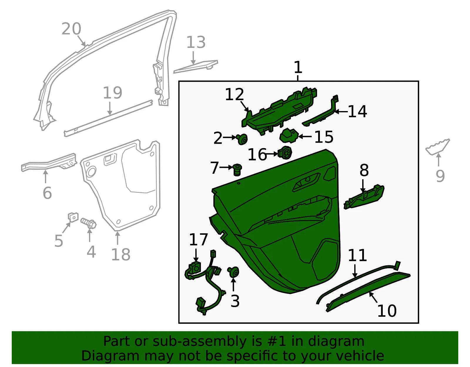 Door Trim Panel - GM (85565964) - view 2