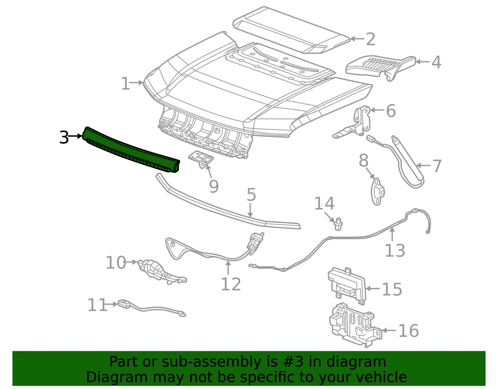 Front Molding - GM (85568869) - view 3