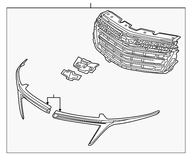 Grille Assembly - GM (85573296) - view 2