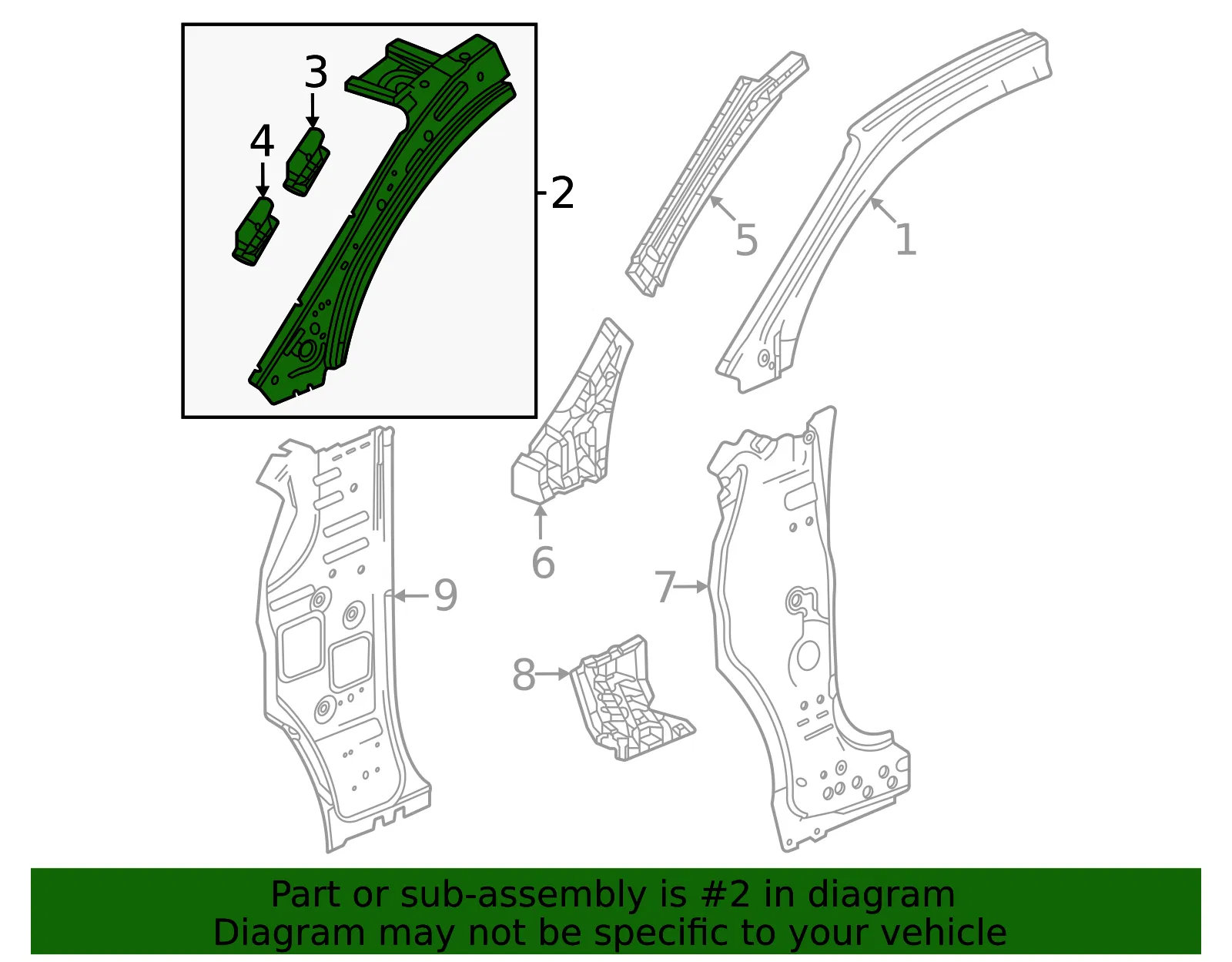 Inner Windshield Pillar - GM (85587799) - view 3
