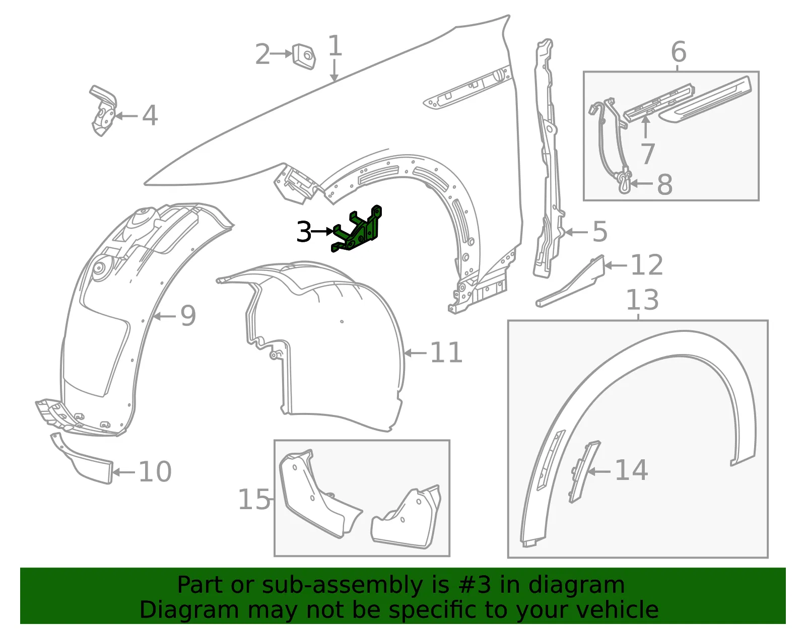 Fender Bracket - GM (85590874) - view 3