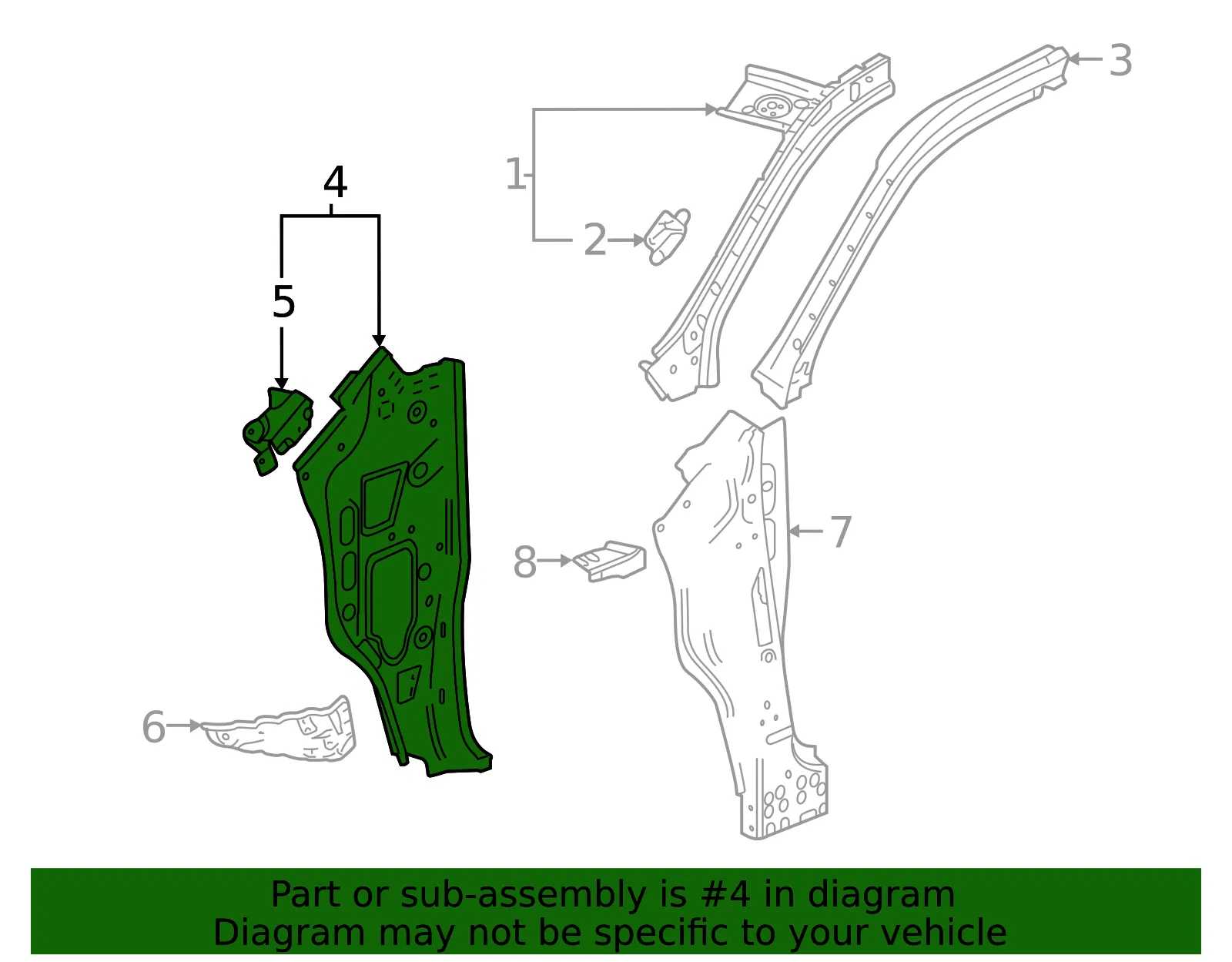 Inner Hinge Pillar - GM (85611771) - view 3