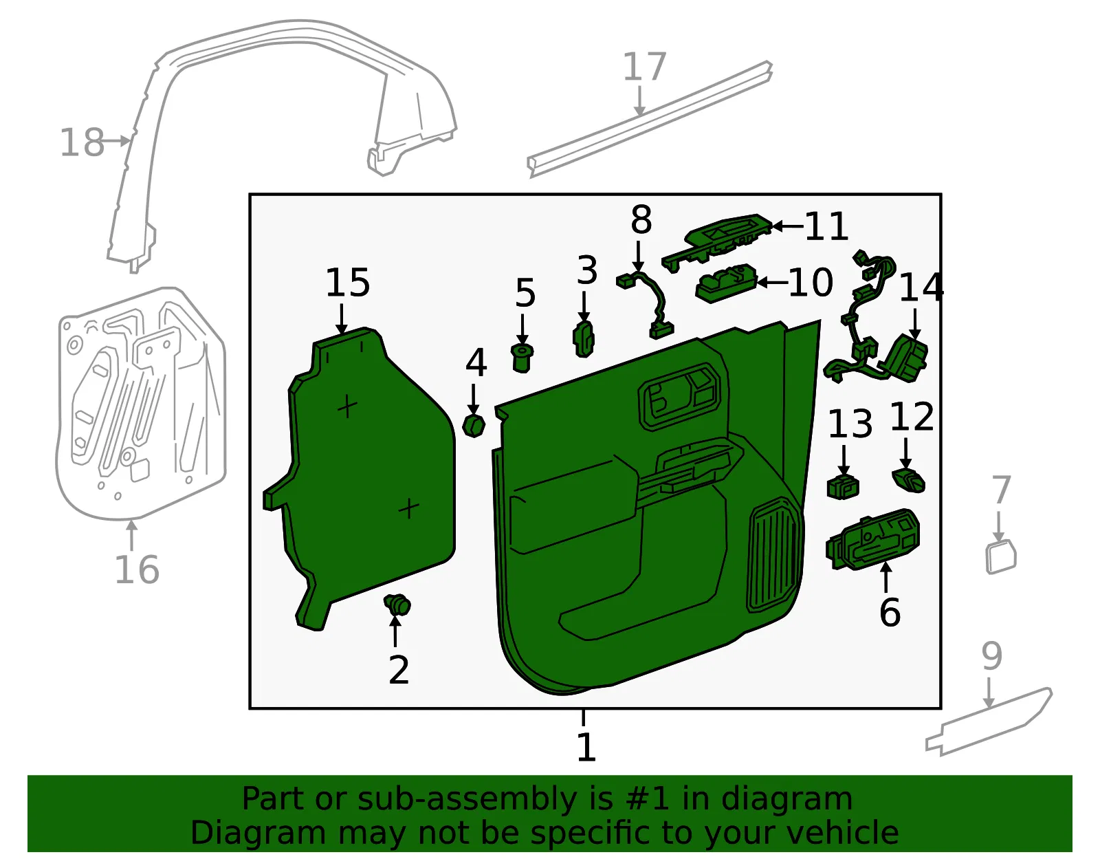 Door Trim Panel - GM (85614484) - view 3