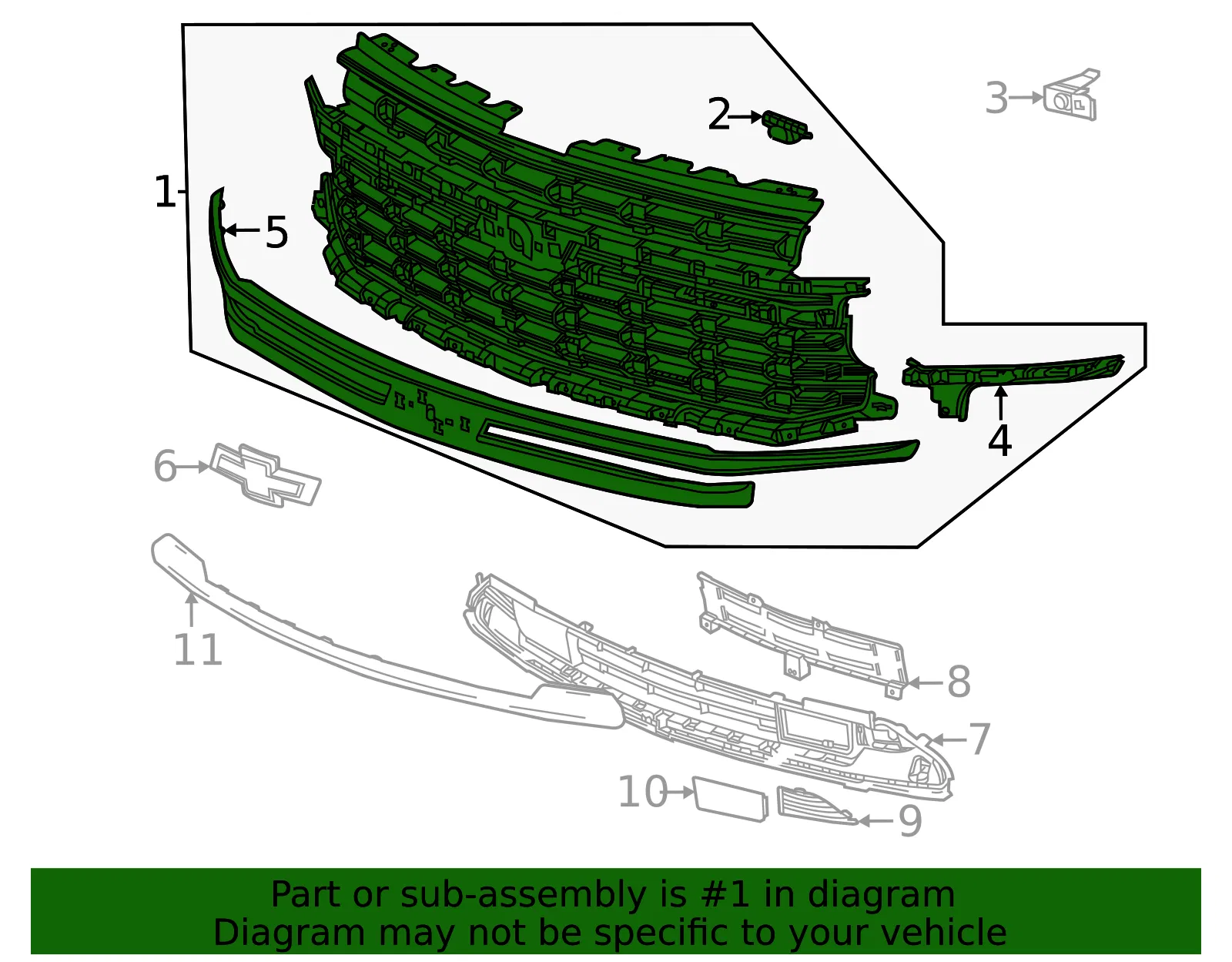 Grille Assembly - GM (85633893) - view 2