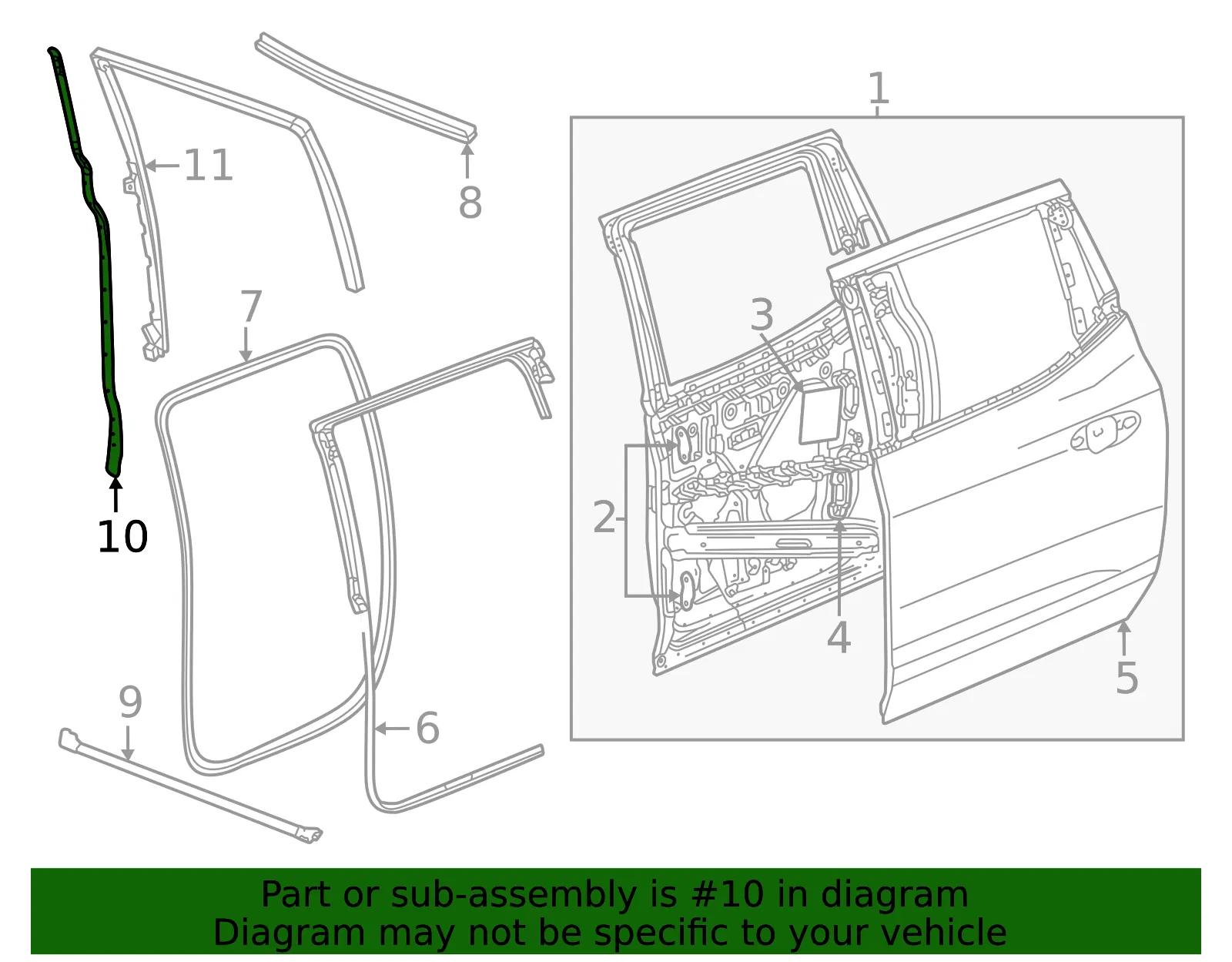 Weatherstrip - GM (85646619) - view 3