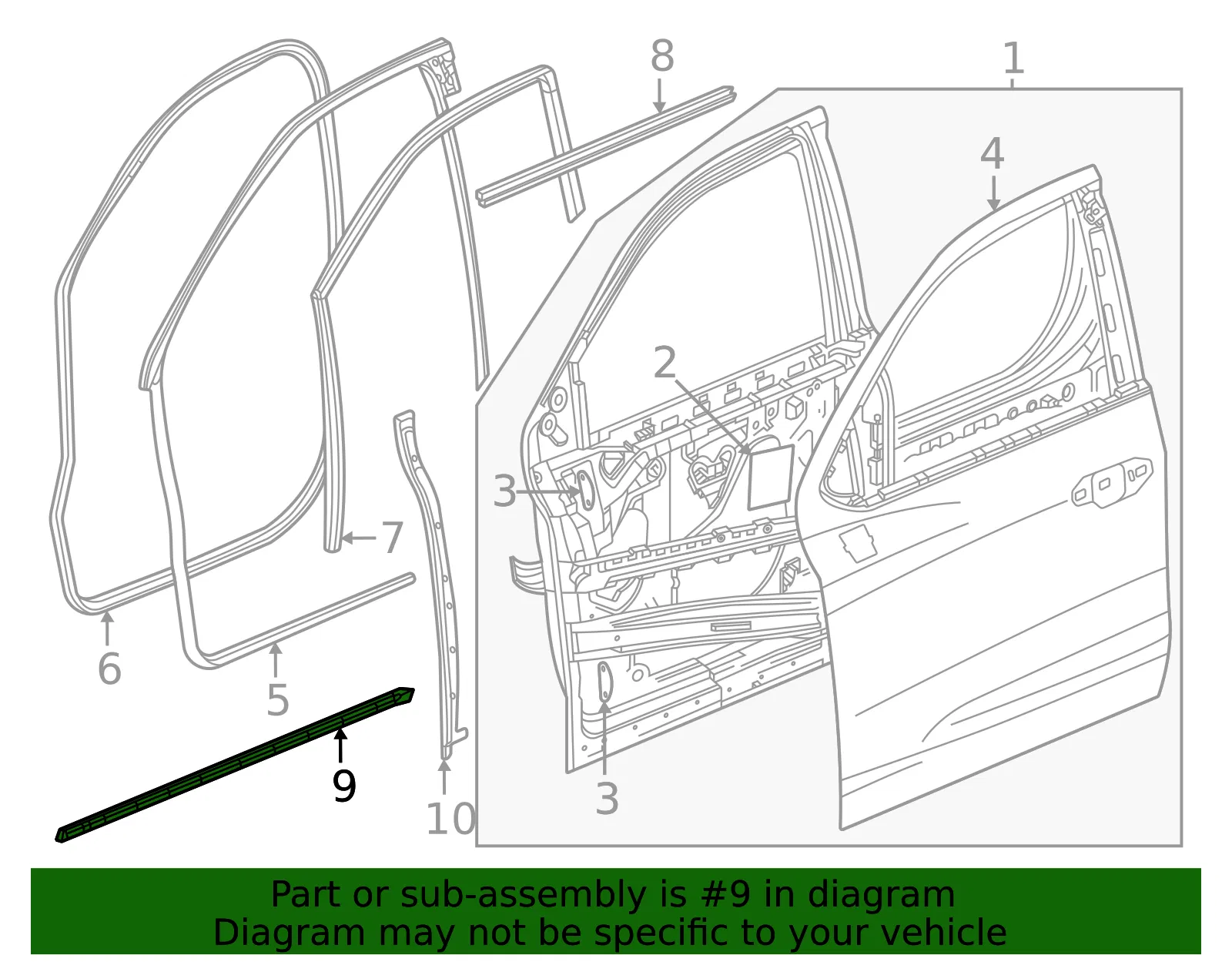Weatherstrip - GM (85646741) - view 3