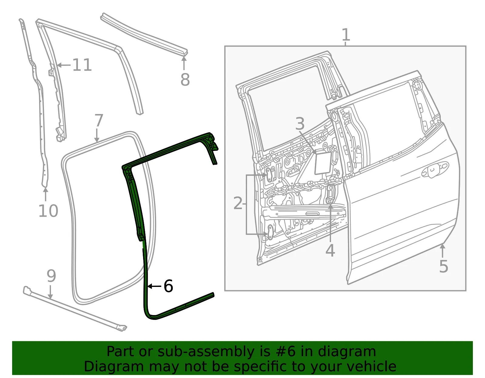 Door Weather-Strip - GM (85646791) - view 3