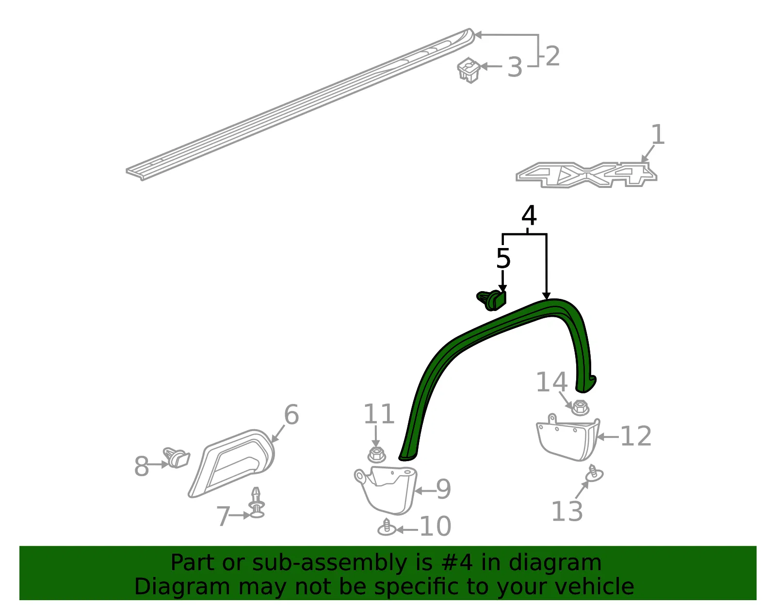 Wheel Opening Molding - GM (85647450) - view 3