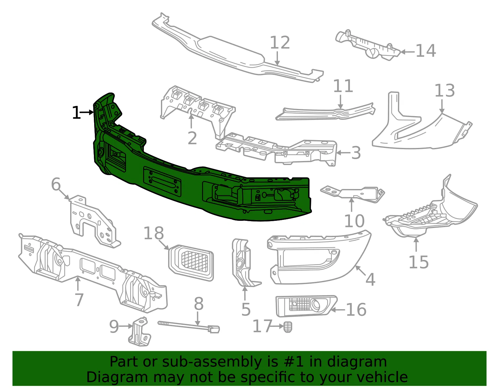 Bumper - GM (85660646) - view 3