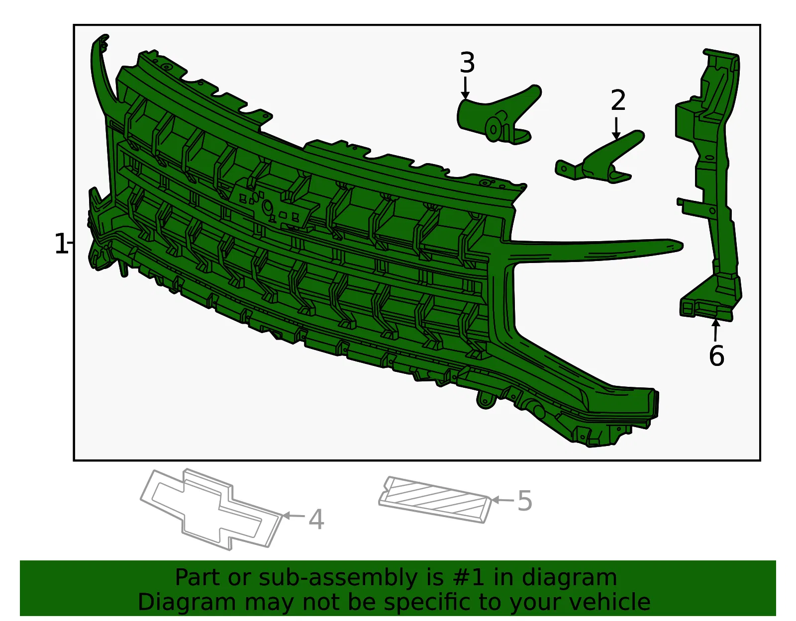 Grille Assembly - GM (85666394) - view 2
