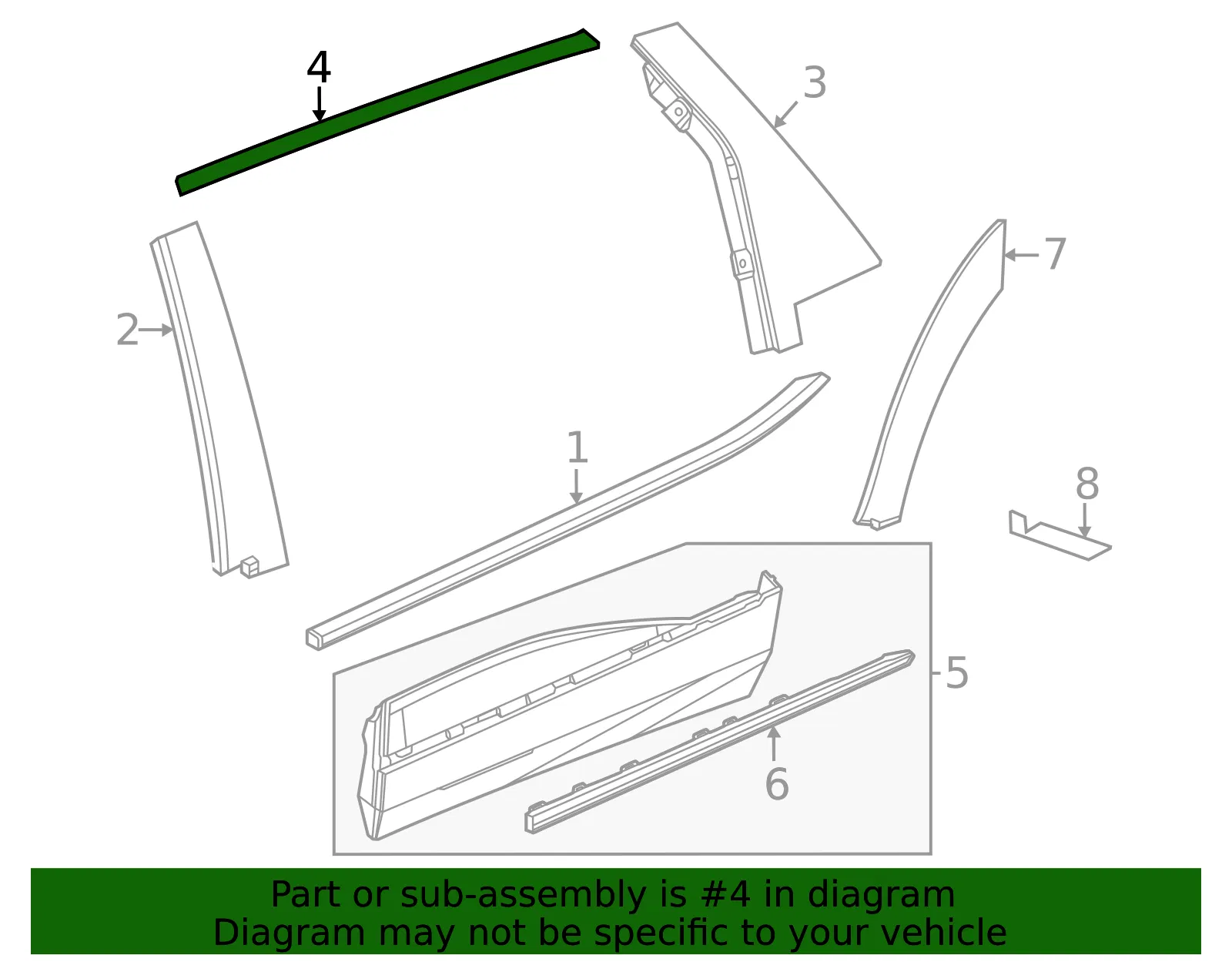 Upper Molding - GM (85685756) - view 3