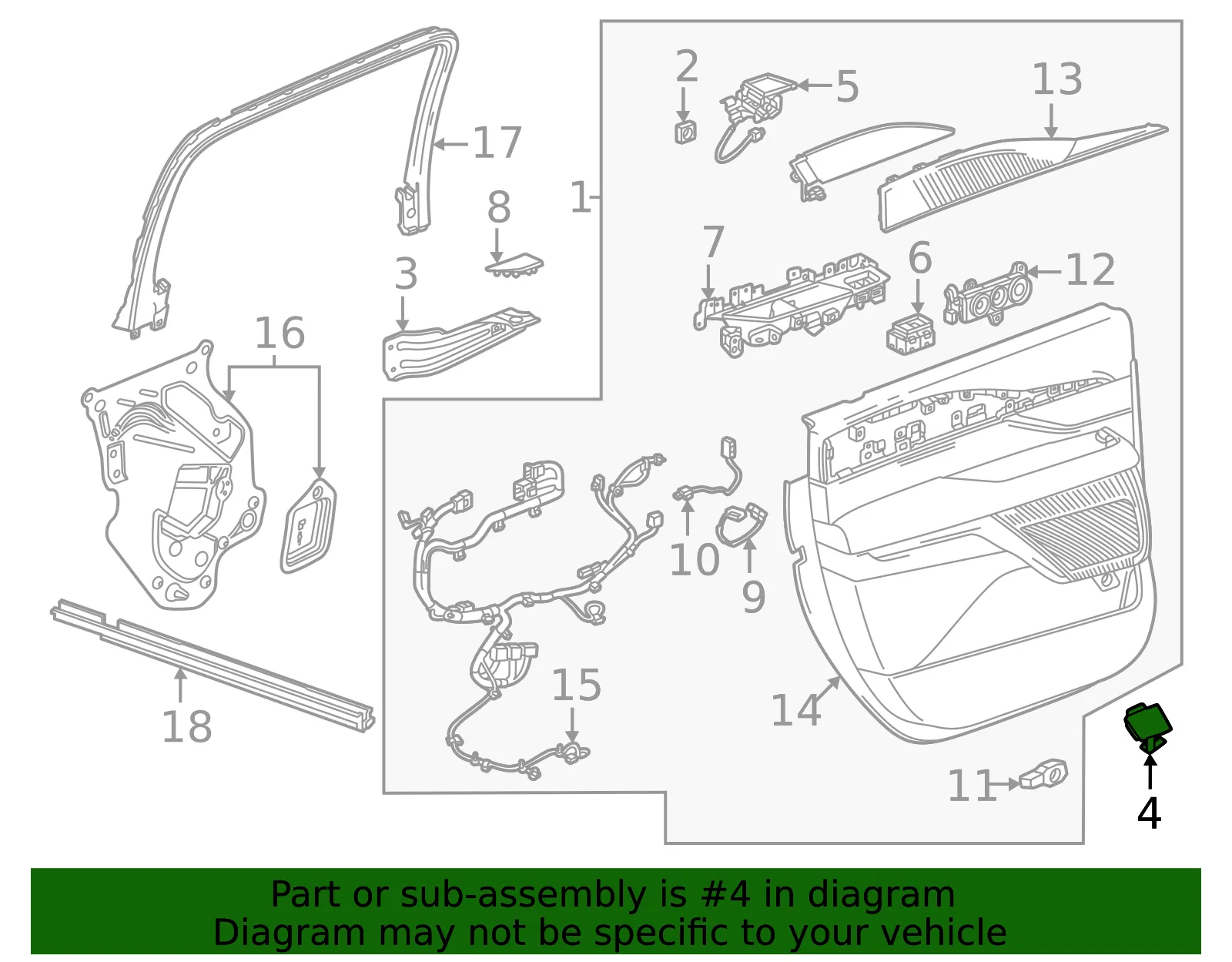 Door Trim Panel Cap - GM (85721806) - view 6