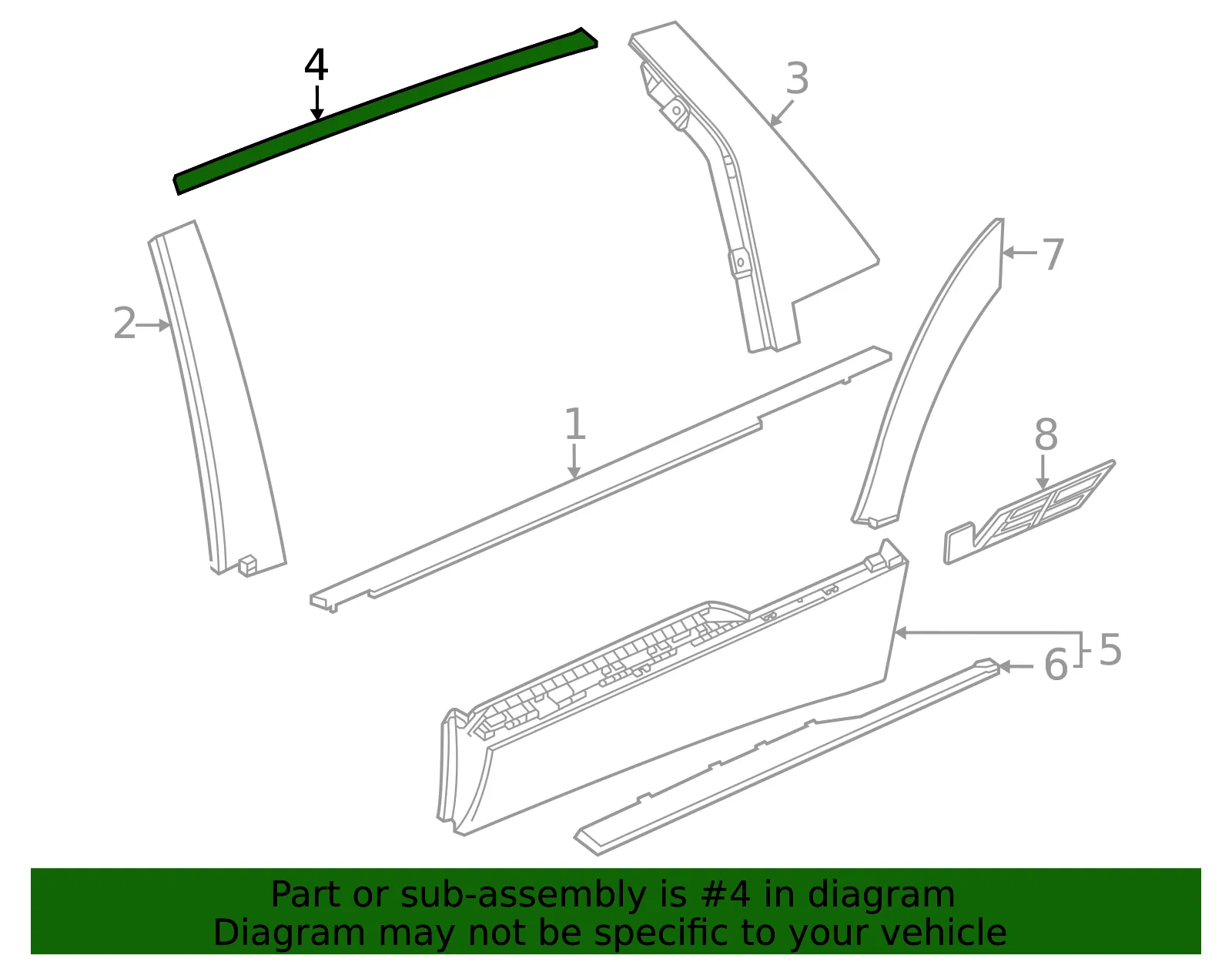 Upper Molding - GM (85739944) - view 3
