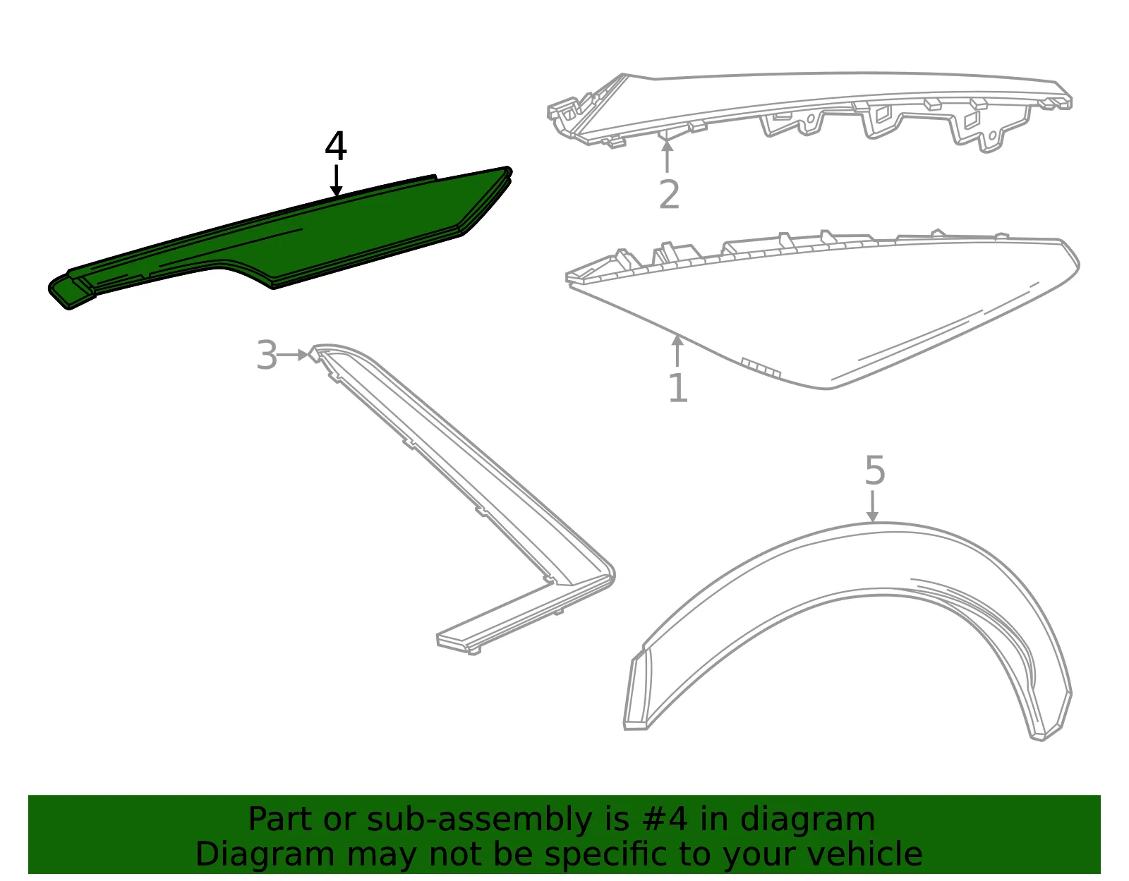 Upper Molding - GM (85739947) - view 3