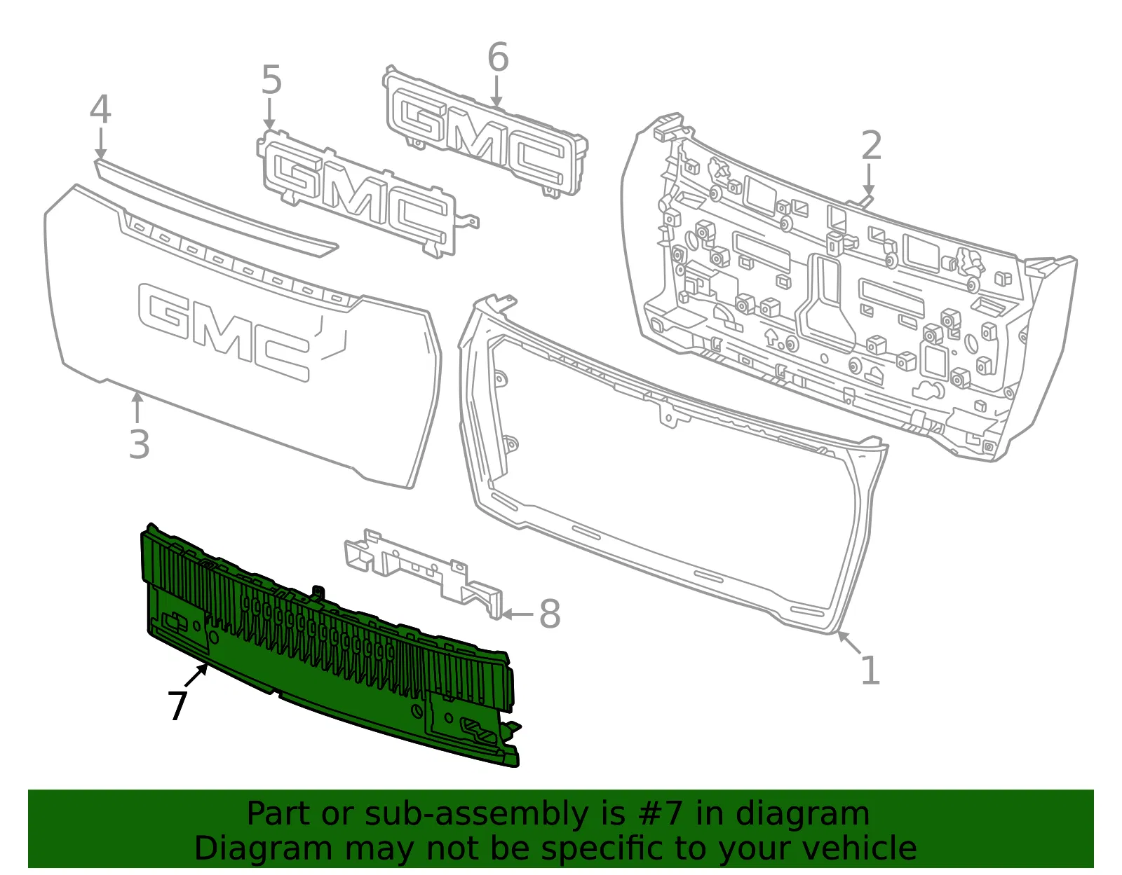 Front Grille - GM (85759053) - view 2