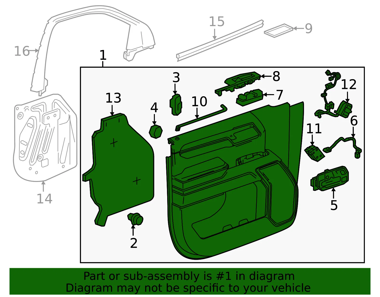 Door Trim Panel - GM (85778599) - view 2