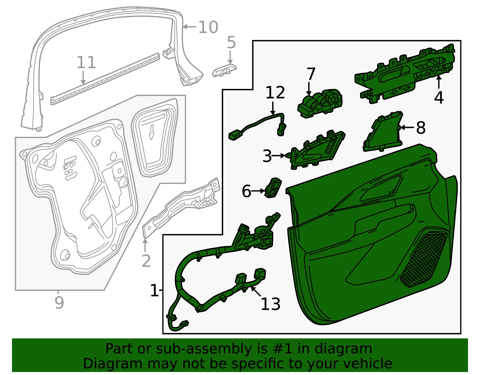 Door Trim Panel - GM (86278848) - view 2