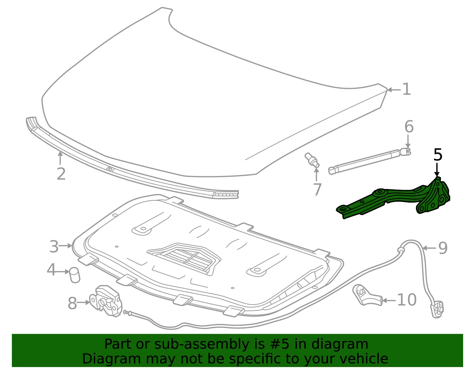 Hood Hinge - GM (86509561) - view 3