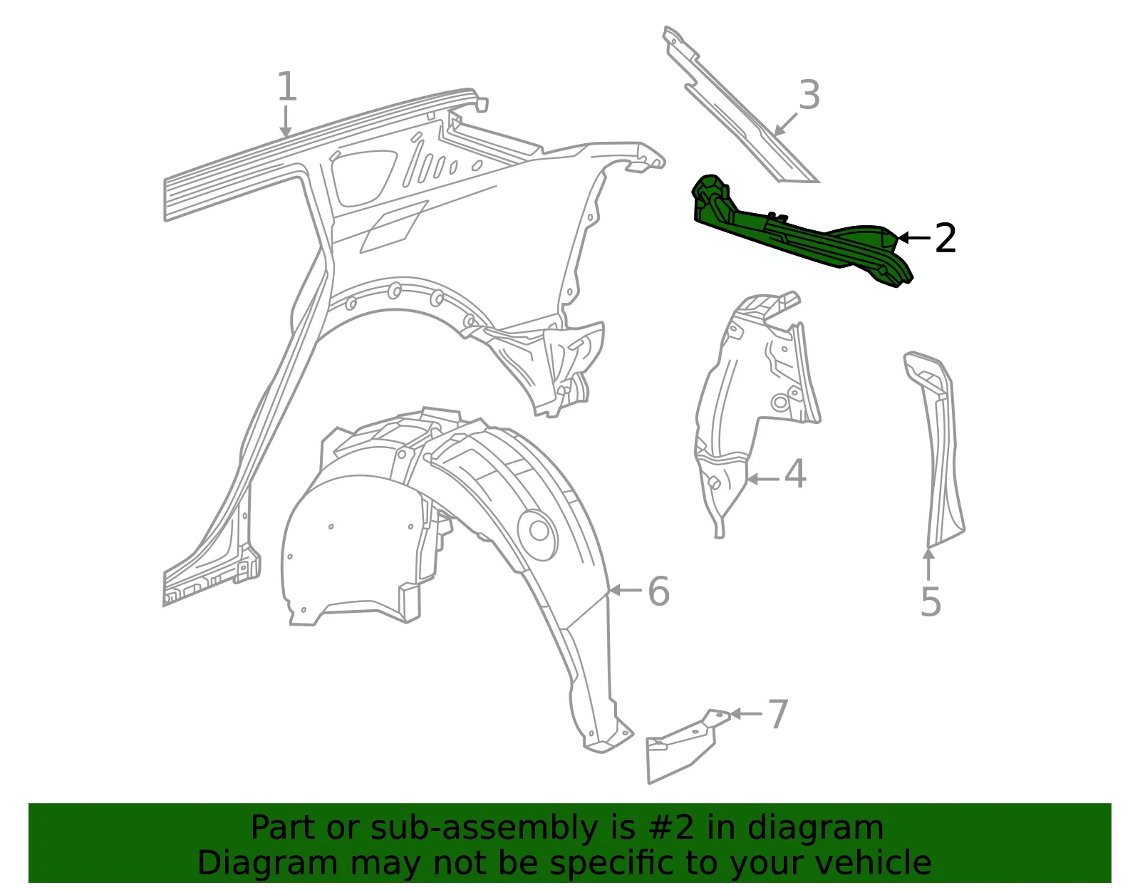 Quarter Panel Gutter - GM (86525976) - view 3
