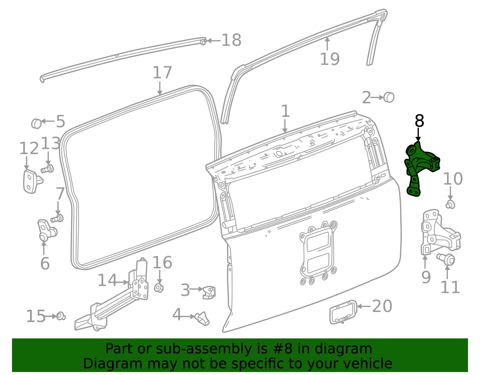 Upper Hinge - GM (86536059) - view 3
