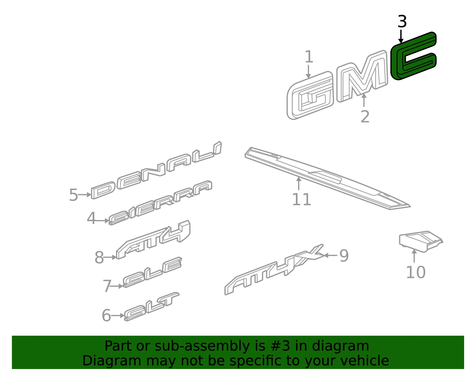 Nameplate - GM (86561645) - view 3