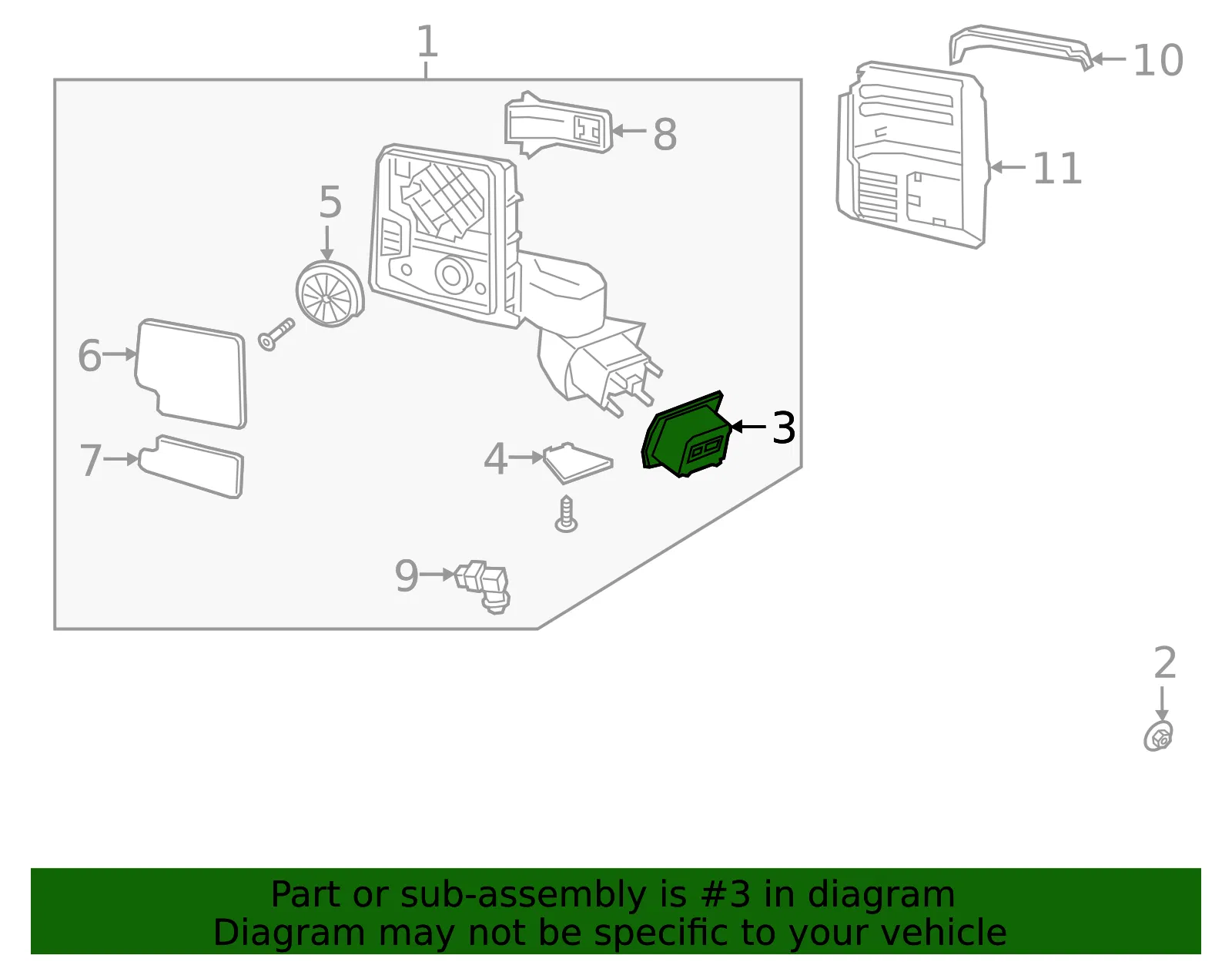 Mirror Assembly Gasket - GM (86582421) - view 2