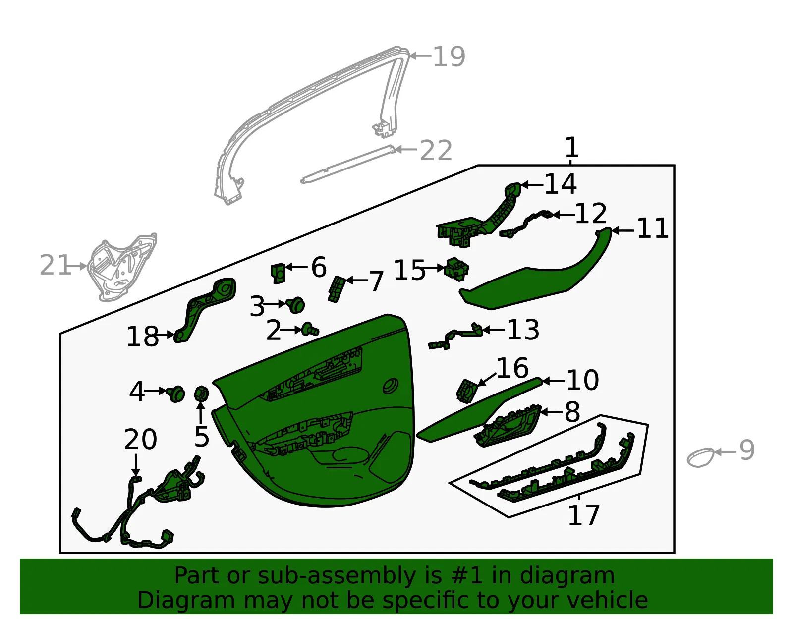 Door Trim Panel - GM (86780608) - view 2