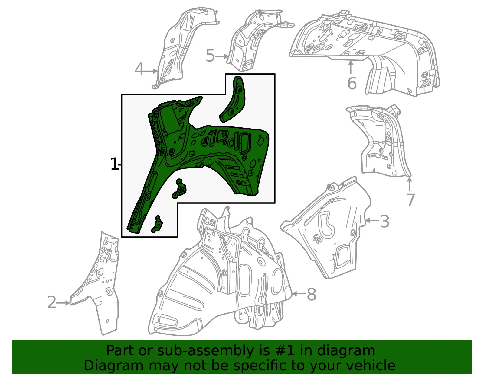 Inner Quarter Panel - GM (87818072) - view 3