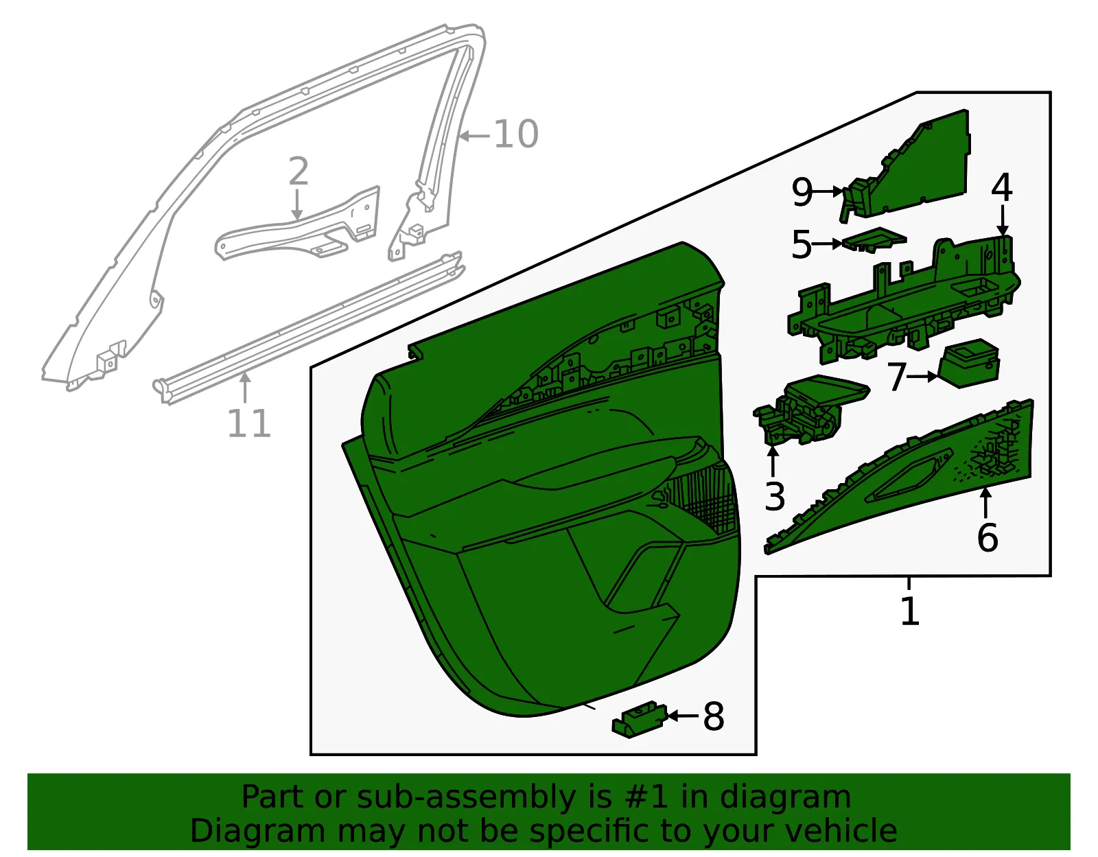 Door Trim Panel - GM (87837723) - view 2
