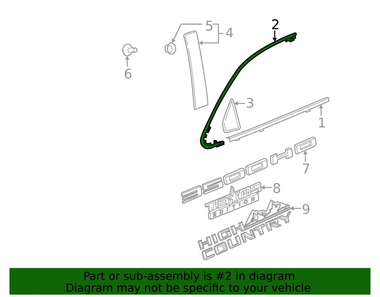 Upper Molding - GM (87850179) - view 3