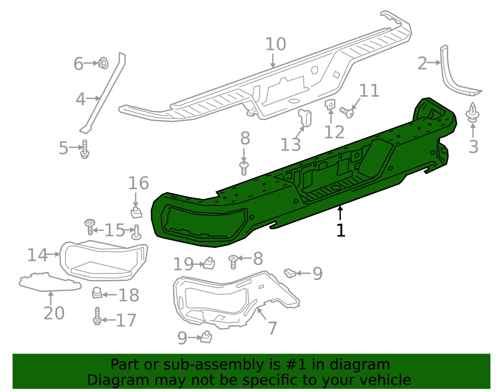 Bumper Assembly - GM (87854175) - view 2