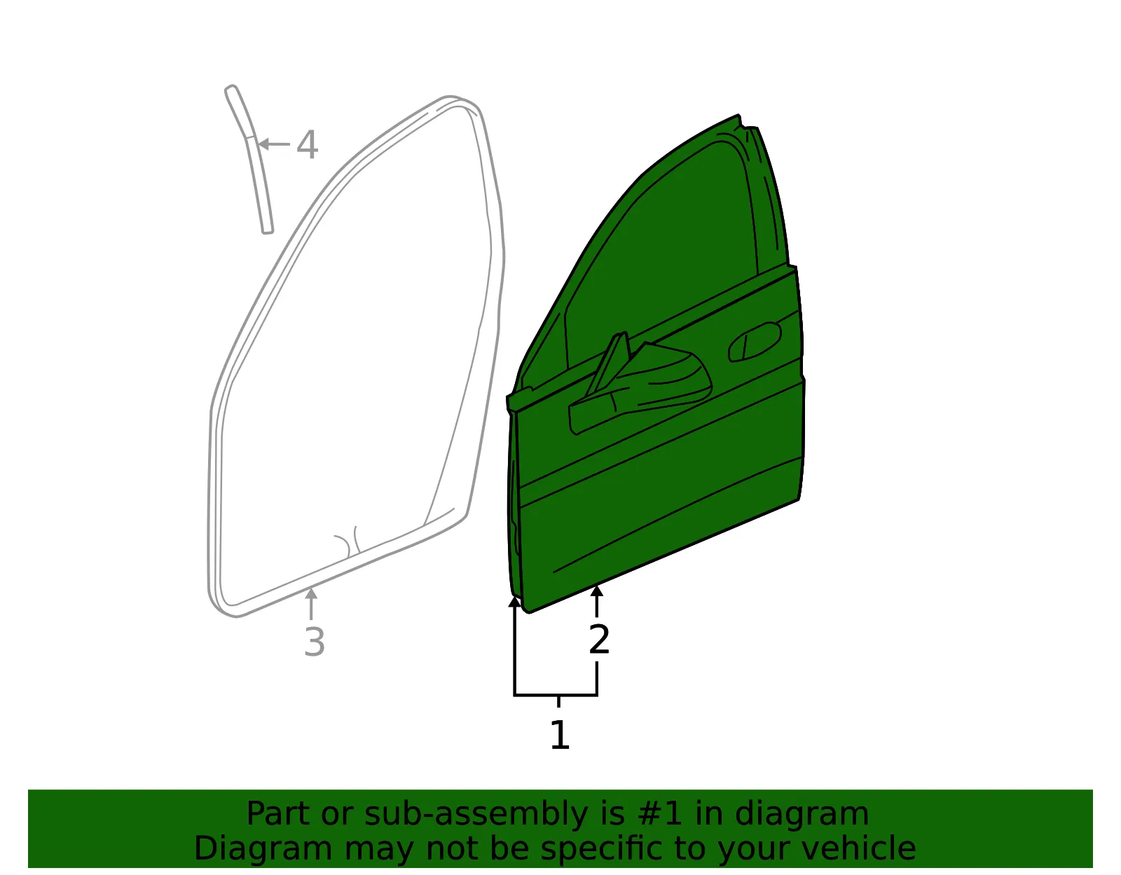 Door Assembly Front Side (Complete) - GM (88948632) - view 2