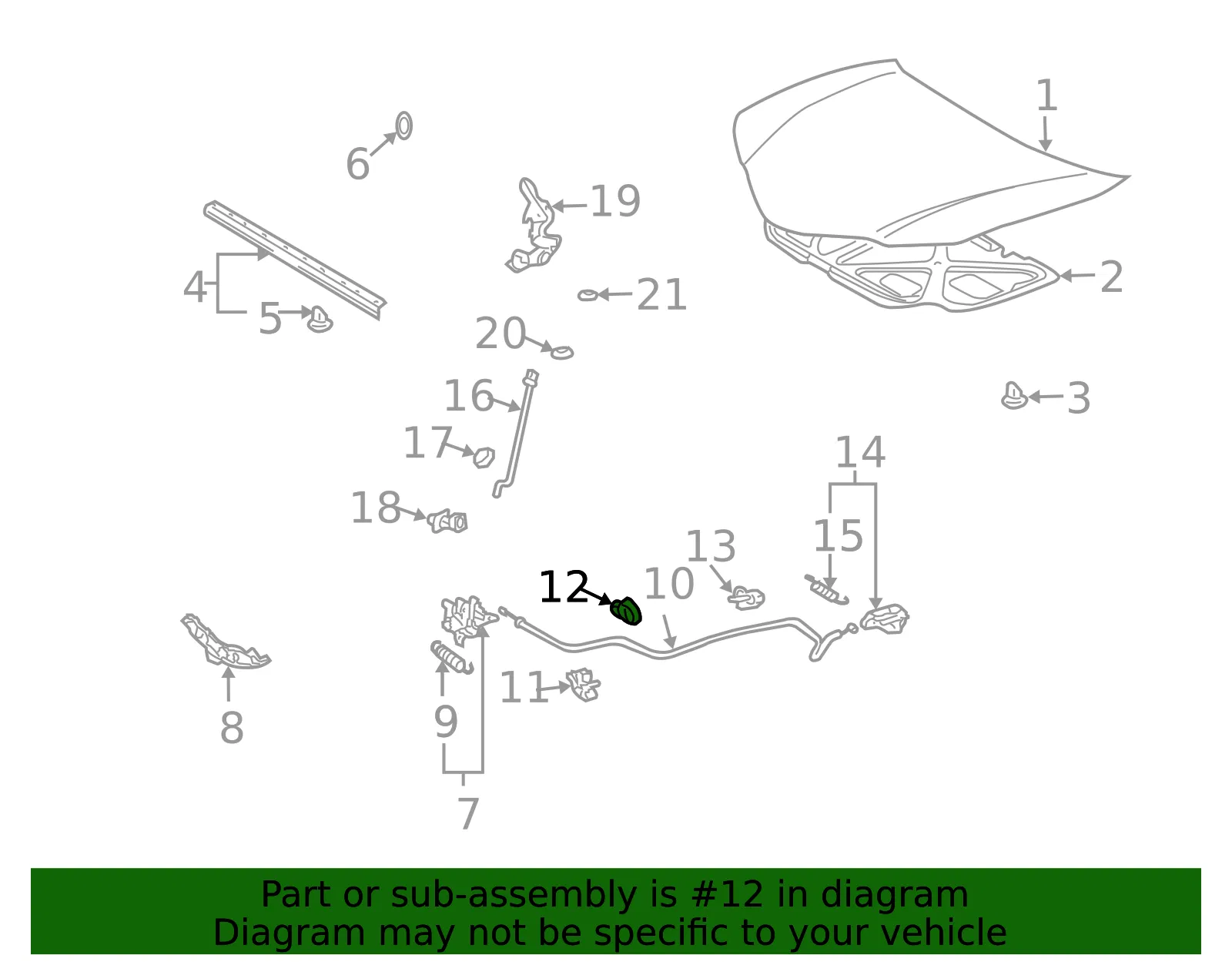 Retainer Hood Prim Lat Rel - GM (88971416) - view 2