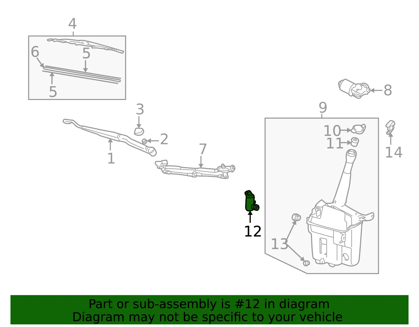 Windshield Washer Pump - GM (88974669) - view 5