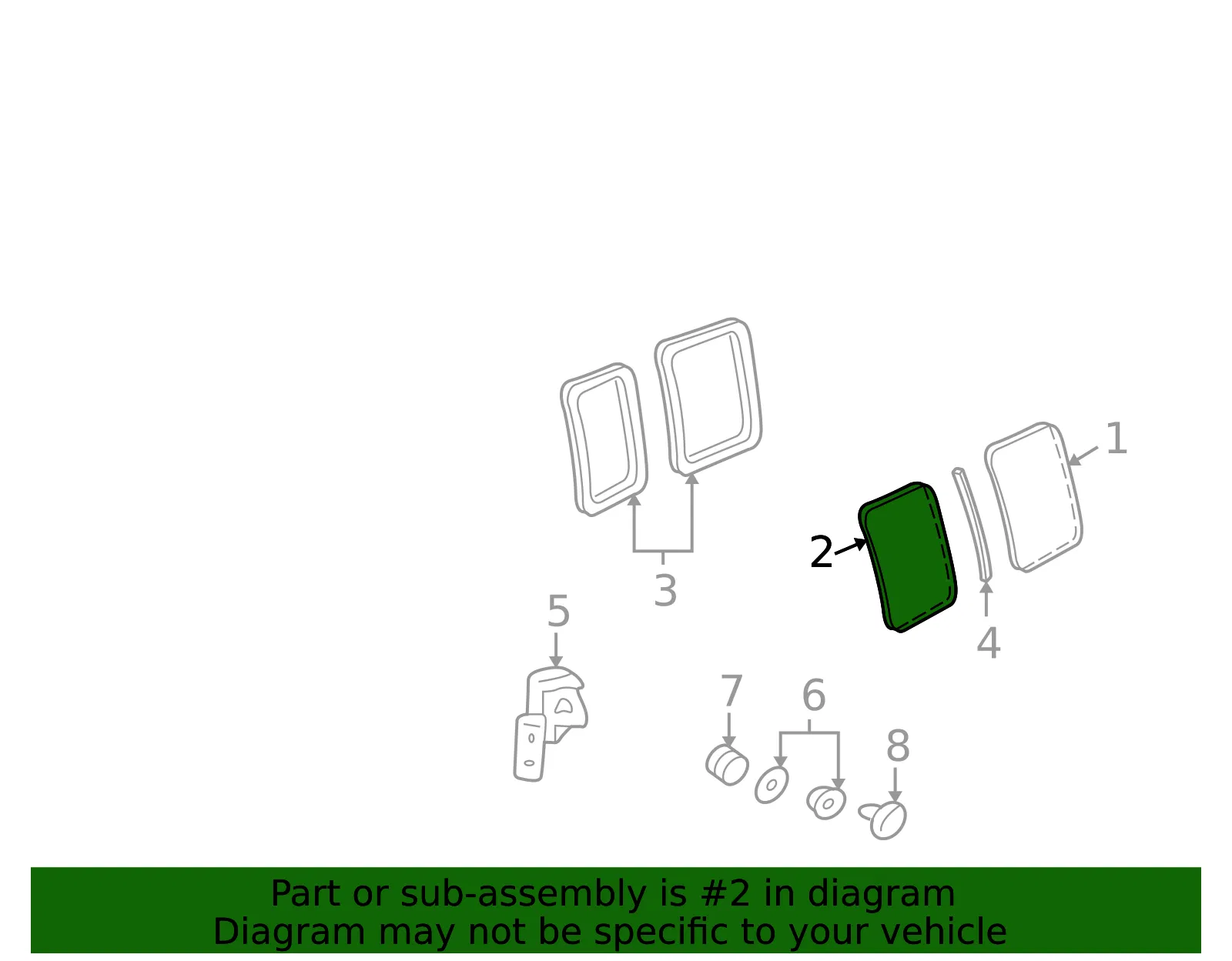 Rear Side Door Window - GM (88980730) - view 2