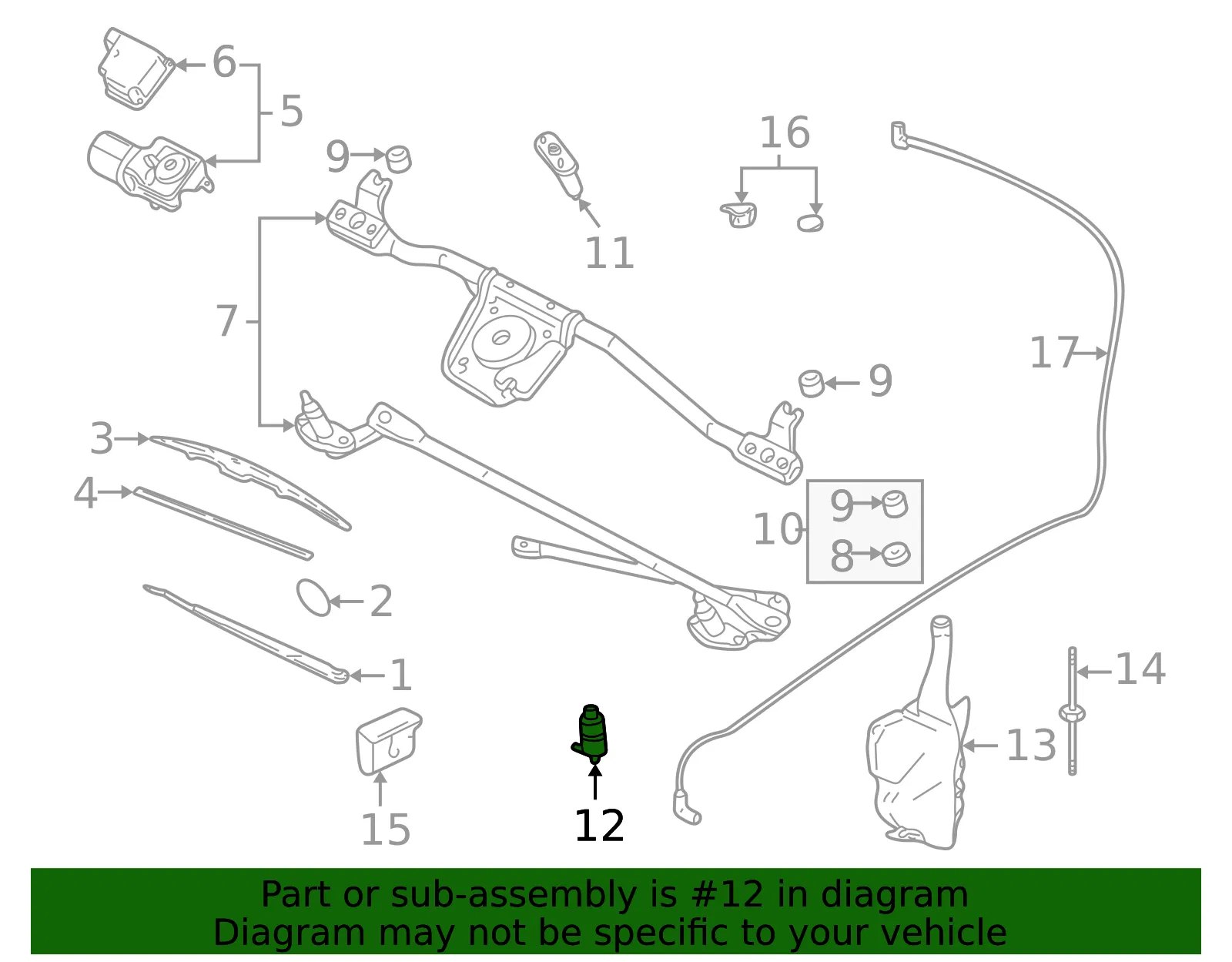 Windshield Washer Pump - GM (89025062) - view 4