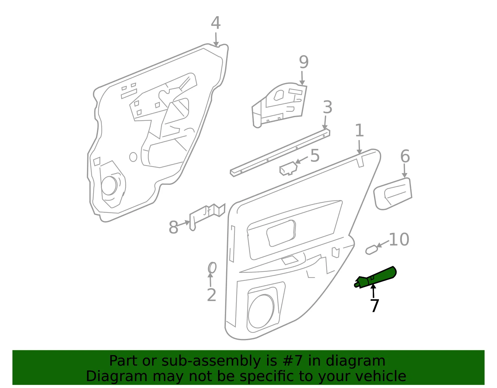 Handle Assembly Front S D Pull *P - GM (89038781) - view 2